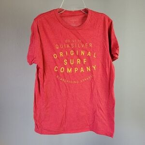 QUIKSILVER // red & yellow super soft thin original surf company tee tshirt